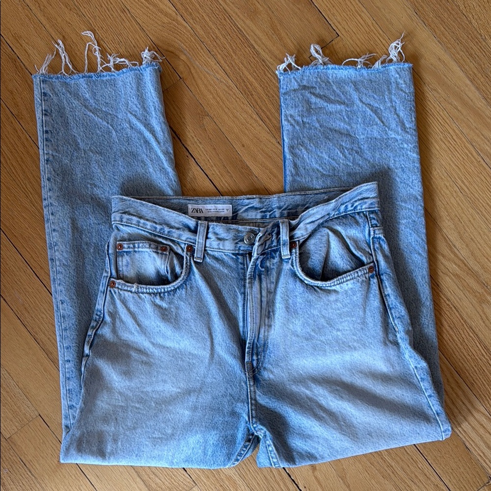 Zara Light Blue Distressed Jeans